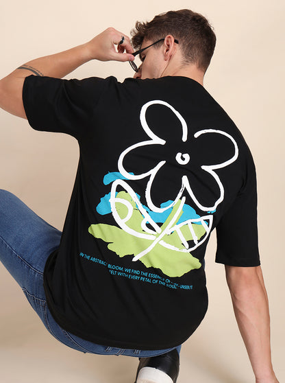 Black Printed Relax Fit T-Shirt | JadeBlue