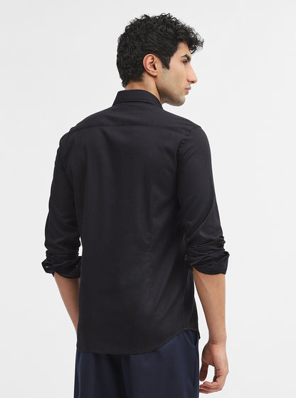 Black Solid Smart Fit Semi Casual Shirt | JadeBlue