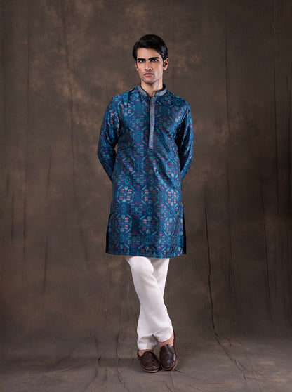 Blue Embroidered Kurta Pajama | Virasana