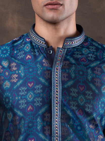 Blue Embroidered Kurta Pajama | Virasana