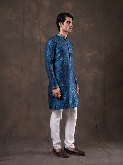 Blue Embroidered Kurta Pajama | Virasana