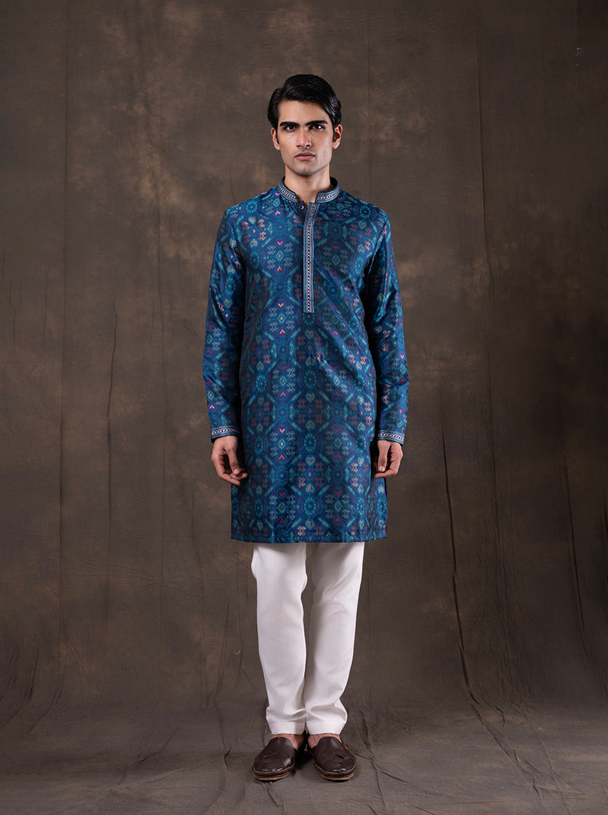 Blue Embroidered Kurta Pajama | Virasana