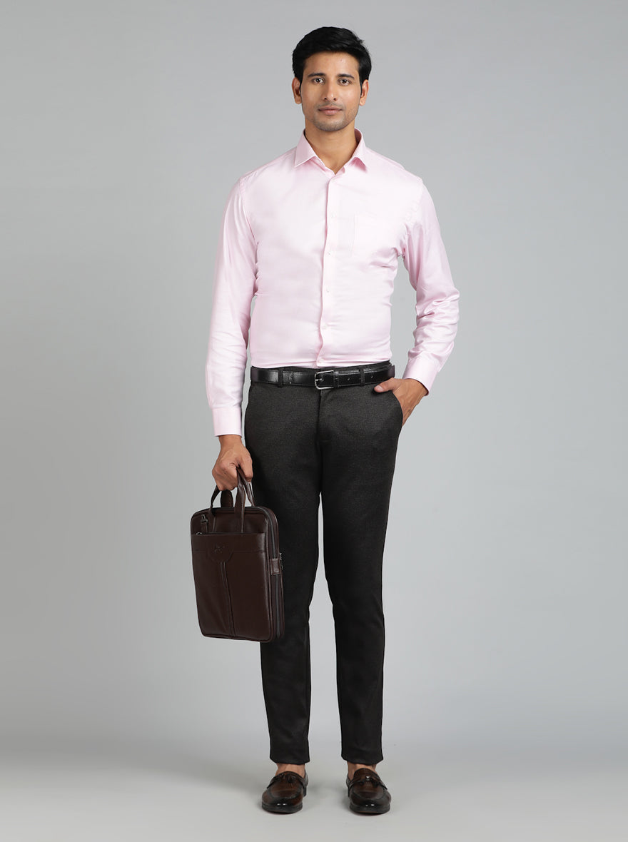 Brown Solid Slim Fit Club Wear Trouser | JB Studio