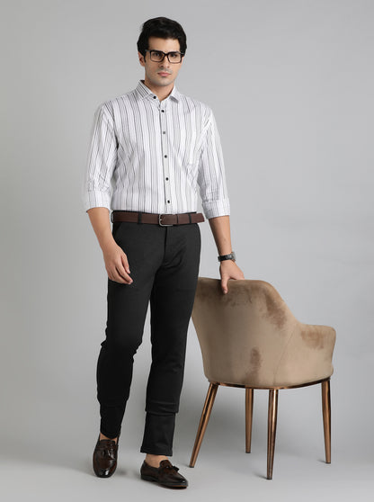 Black Solid Slim Fit Club Wear Trouser | JB Studio