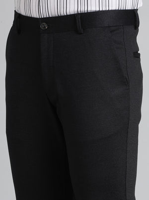 Black Solid Slim Fit Club Wear Trouser | JB Studio