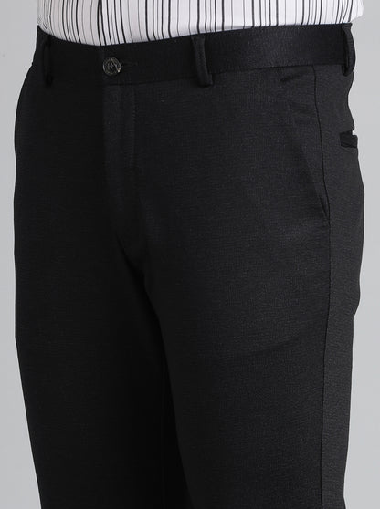 Black Solid Slim Fit Club Wear Trouser | JB Studio