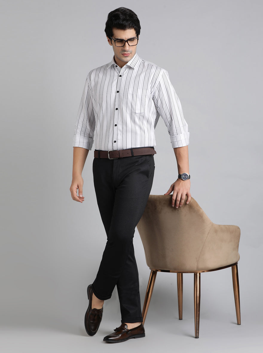 Black Solid Slim Fit Club Wear Trouser | JB Studio