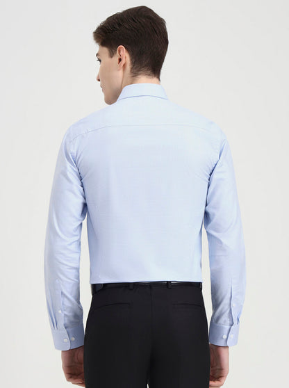 Sky Blue Checked Slim Fit Formal Shirt | JadeBlue Youth