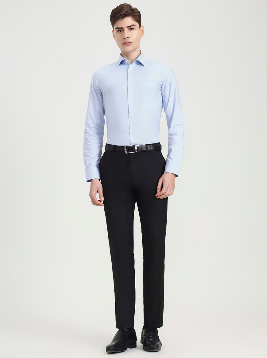 Sky Blue Checked Slim Fit Formal Shirt | JadeBlue Youth