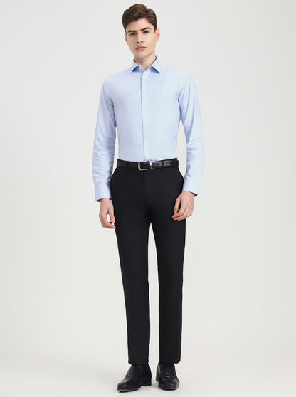 Sky Blue Checked Slim Fit Formal Shirt | JadeBlue Youth