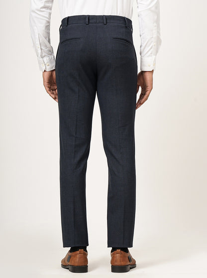Blue Checked Super Slim Fit Formal Trouser | JadeBlue Youth