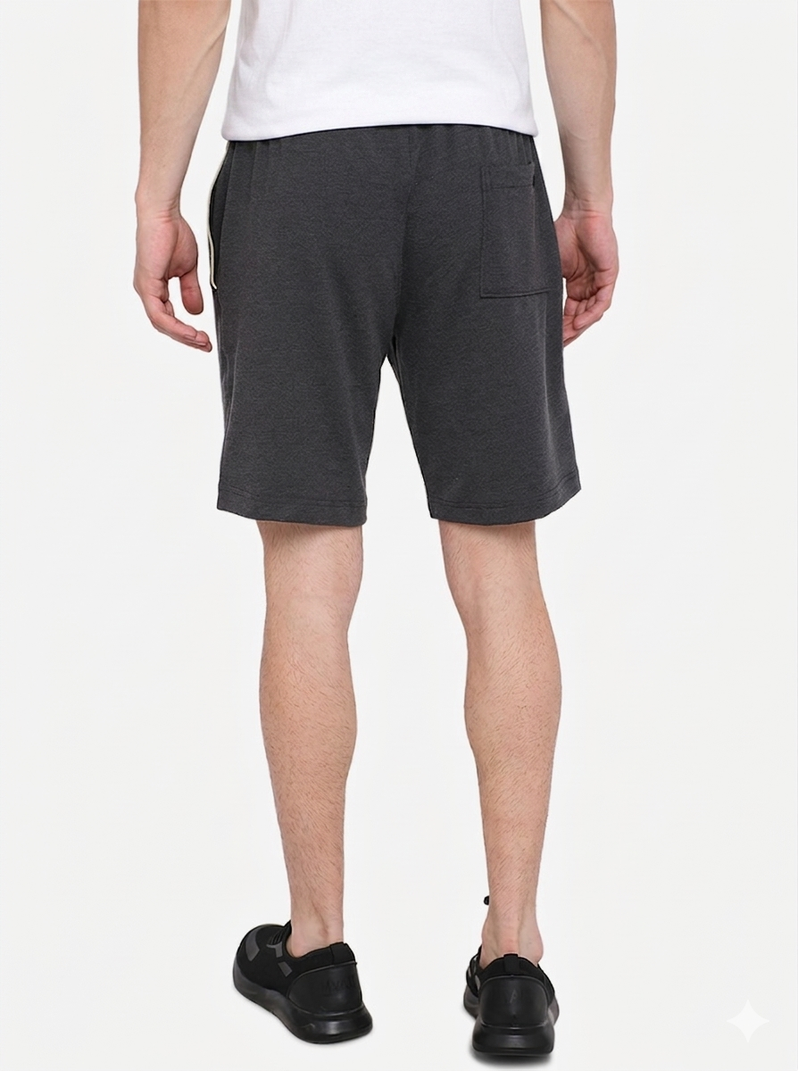 Anthra Melange Solid Regular Fit Shorts | JadeBlue