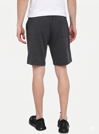 Anthra Melange Solid Regular Fit Shorts | JadeBlue
