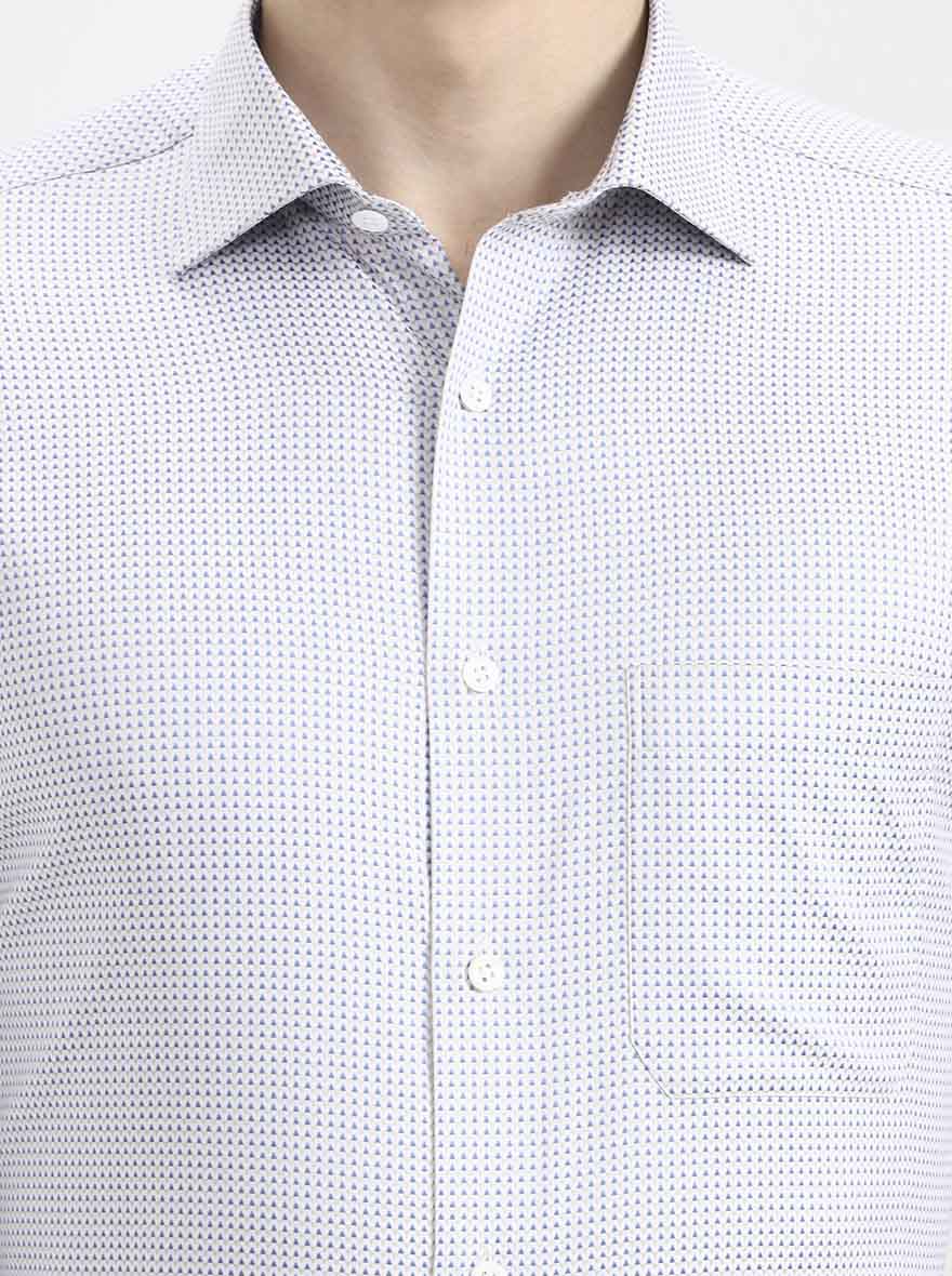 Grey Printed Slim Fit Formal Shirt | JadeBlue Super Luxe