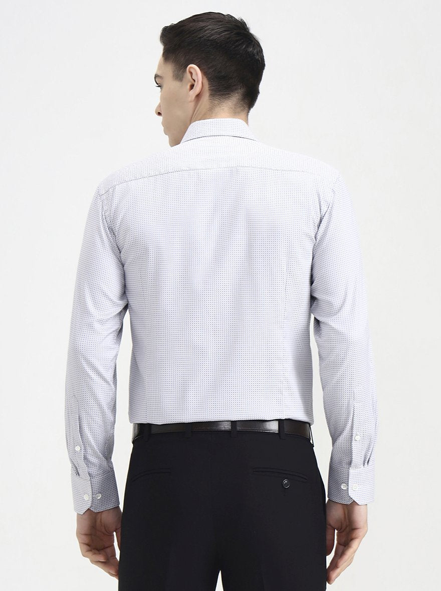 Grey Printed Slim Fit Formal Shirt | JadeBlue Super Luxe
