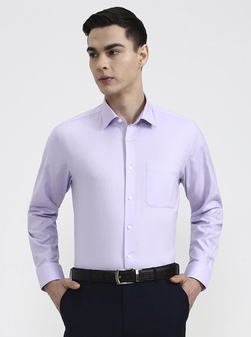 Purple Solid Regular Fit Formal Shirt | JadeBlue