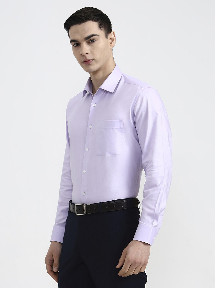 Purple Solid Regular Fit Formal Shirt | JadeBlue