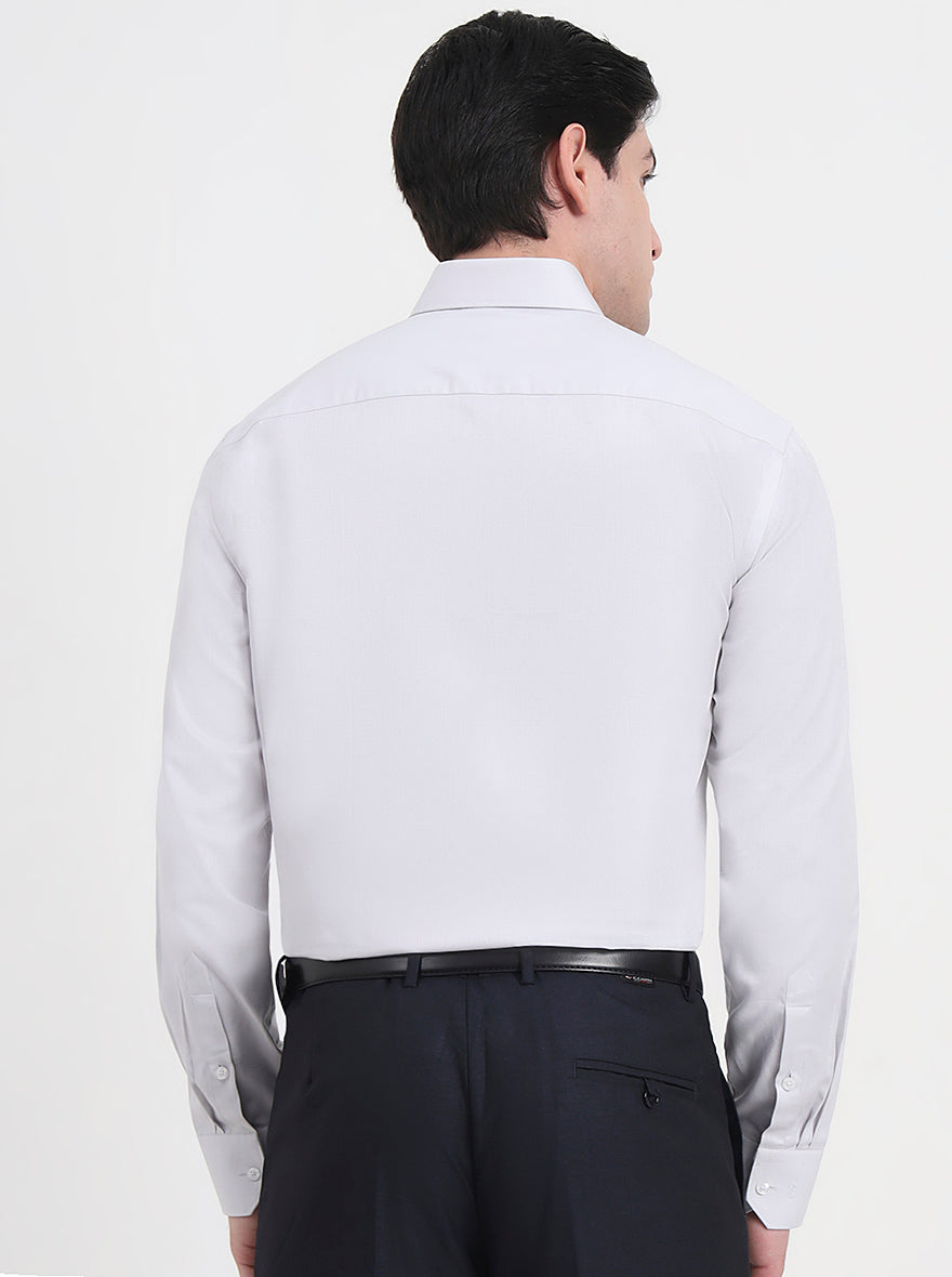 Light Grey Solid Regular Fit Formal Shirt | JadeBlue