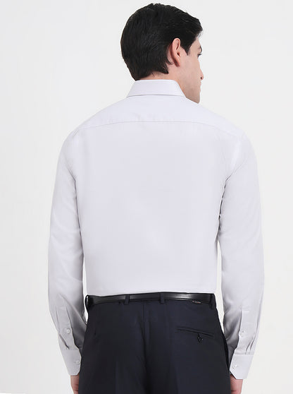 Light Grey Solid Regular Fit Formal Shirt | JadeBlue