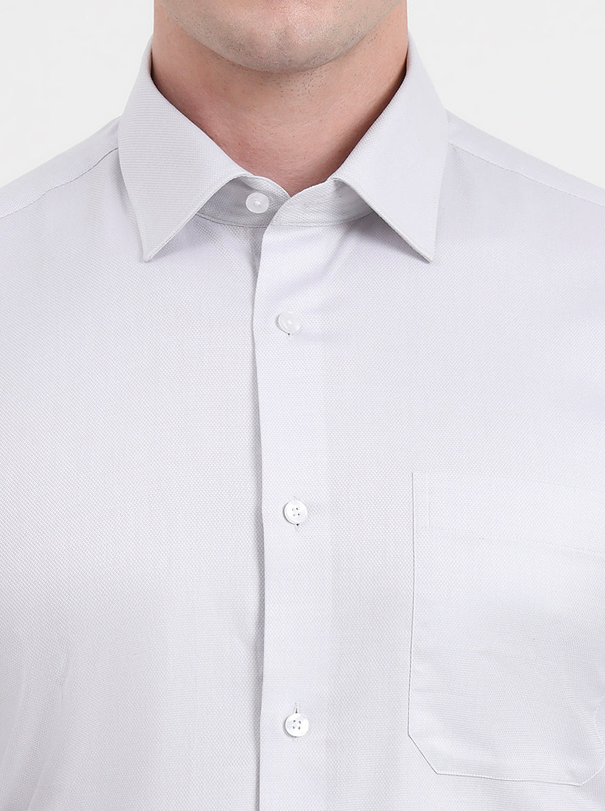 Light Grey Solid Regular Fit Formal Shirt | JadeBlue