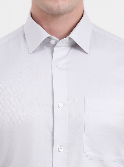 Light Grey Solid Regular Fit Formal Shirt | JadeBlue