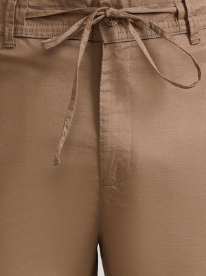 Khaki Solid Slim Fit Track Pant | JadeBlue