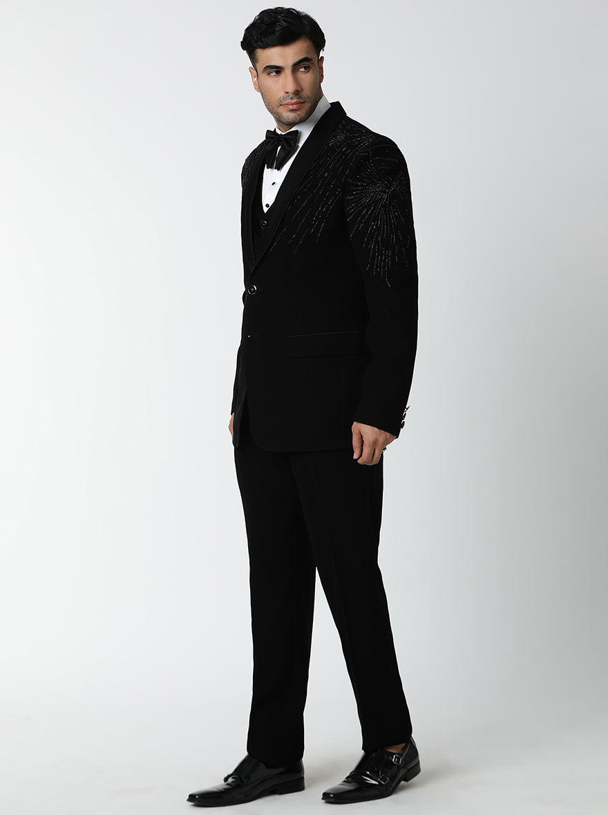 Black Embroidered Suit | JadeBlue