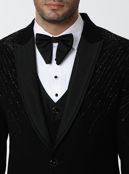 Black Embroidered Suit | JadeBlue