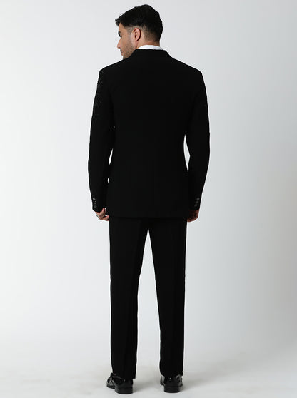 Black Embroidered Suit | JadeBlue
