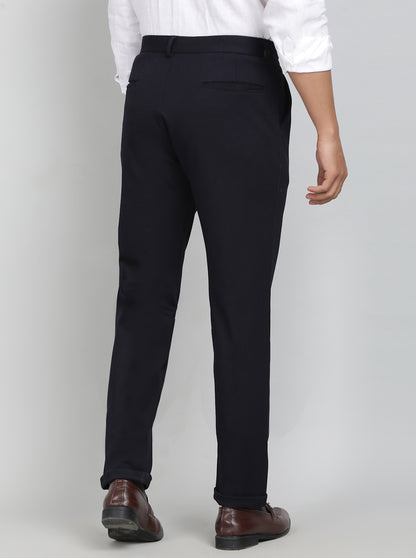 Blue Solid Slim Fit Club Wear Trouser | JB Studio