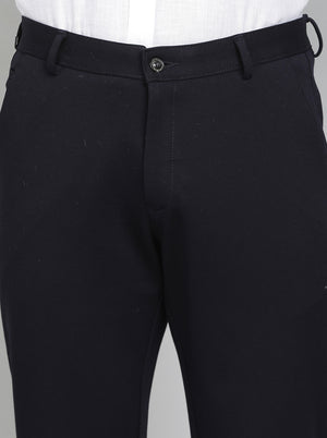 Blue Solid Slim Fit Club Wear Trouser | JB Studio