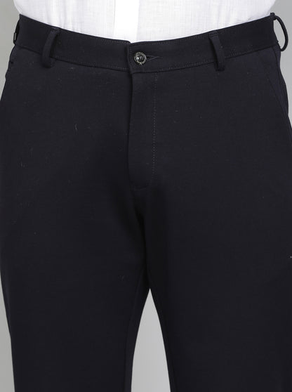 Blue Solid Slim Fit Club Wear Trouser | JB Studio