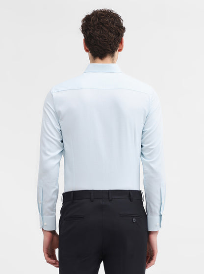 Mint Blue Solid Slim Fit Formal Shirt | Metal