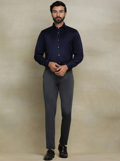 Dark Grey Solid Slim fit Club Wear Trouser | JB Studio