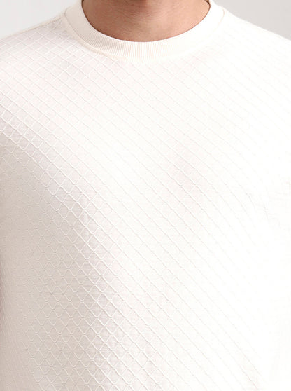 White Checked Slim Fit T-Shirt | Greenfibre