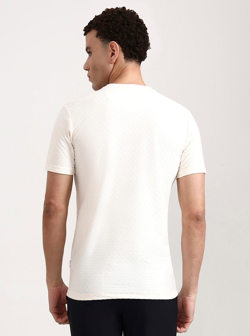 White Checked Slim Fit T-Shirt | Greenfibre
