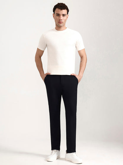 White Checked Slim Fit T-Shirt | Greenfibre