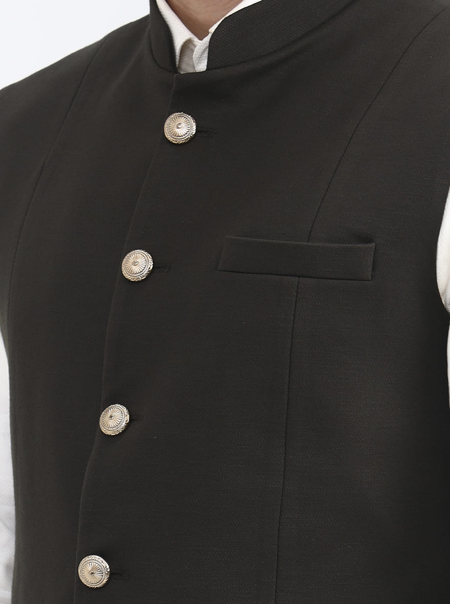 Olive Green Solid Regular Fit Waistcoat | JB X JB