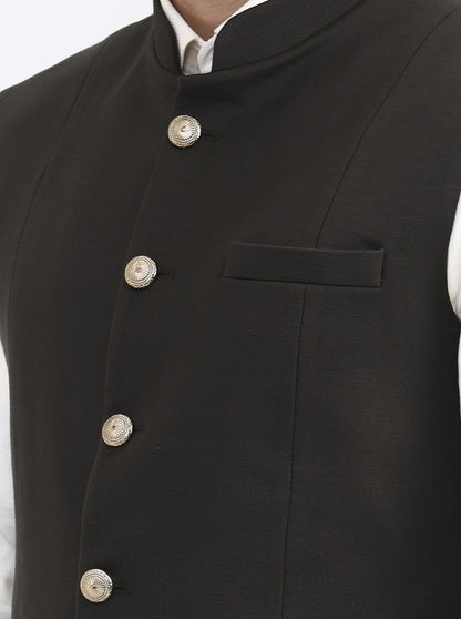 Olive Green Solid Regular Fit Waistcoat | JB X JB