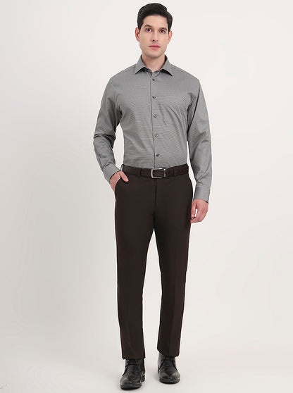 Pista & Black Printed Regular Fit Formal Shirt | JadeBlue