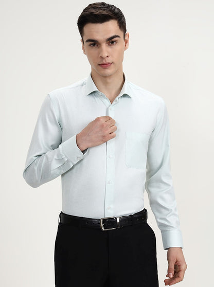 Ise Green Solid Regular Fit Formal Shirt | Greenfibre