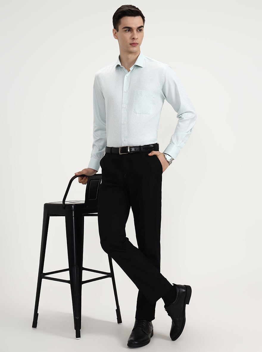 Ise Green Solid Regular Fit Formal Shirt | Greenfibre