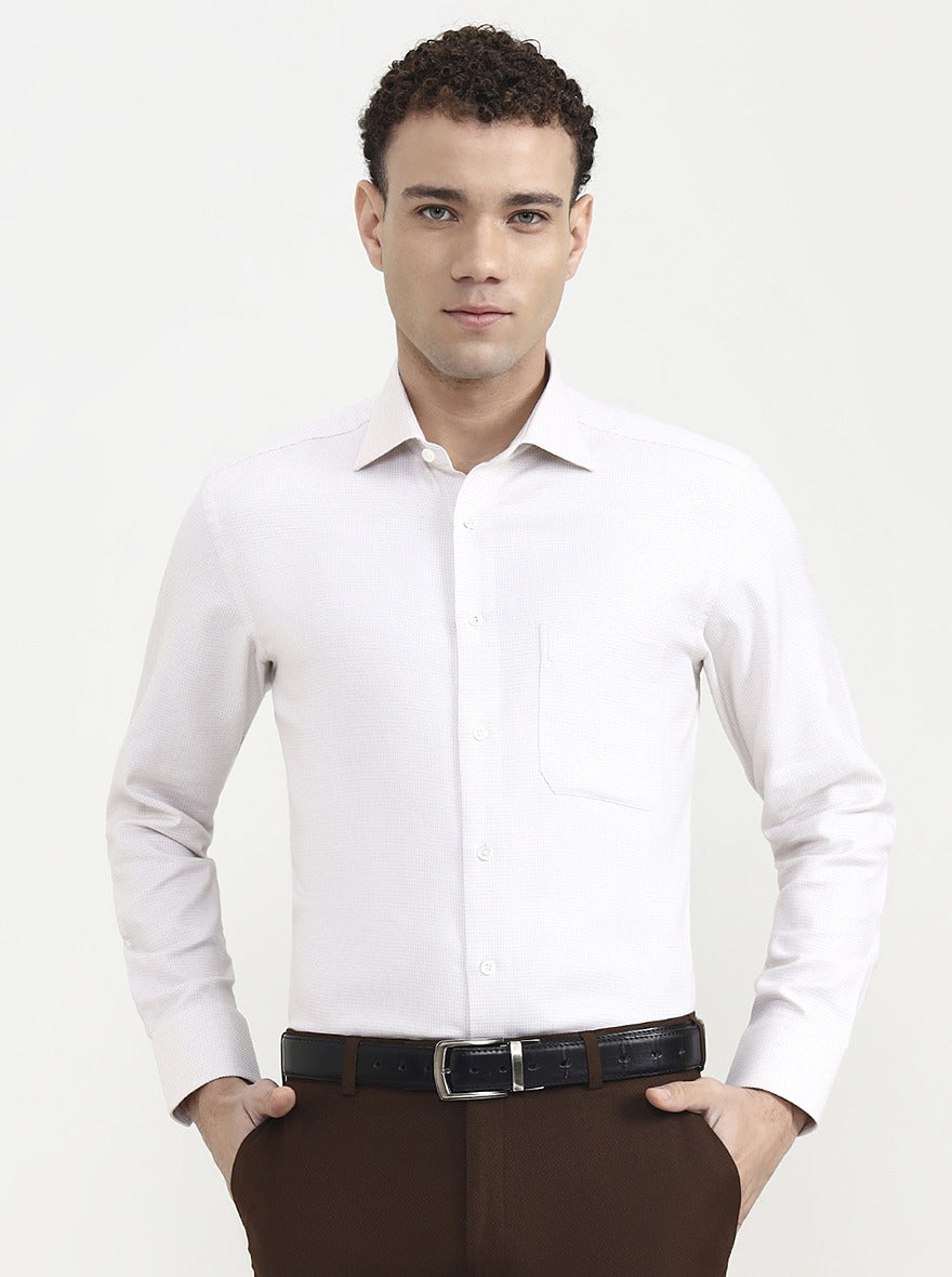 Light Fawn Solid Slim Fit Formal Shirt | JadeBlue Super Luxe