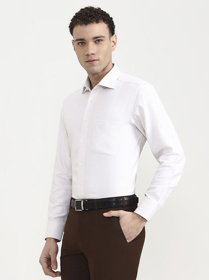 Light Fawn Solid Slim Fit Formal Shirt | JadeBlue Super Luxe