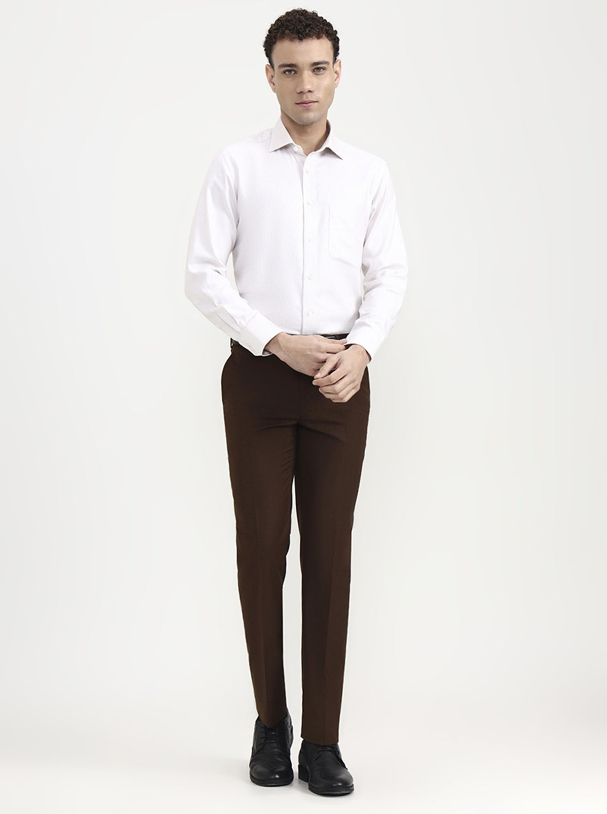 Light Fawn Solid Slim Fit Formal Shirt | JadeBlue Super Luxe