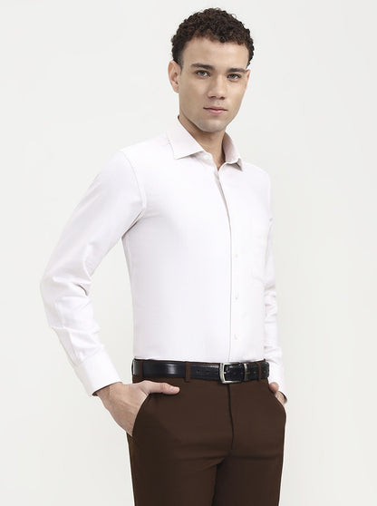 Light Fawn Solid Slim Fit Formal Shirt | JadeBlue Super Luxe