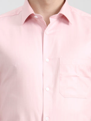 Pink Solid Regular Fit Formal Shirt | JadeBlue