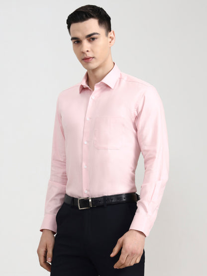 Pink Solid Regular Fit Formal Shirt | JadeBlue