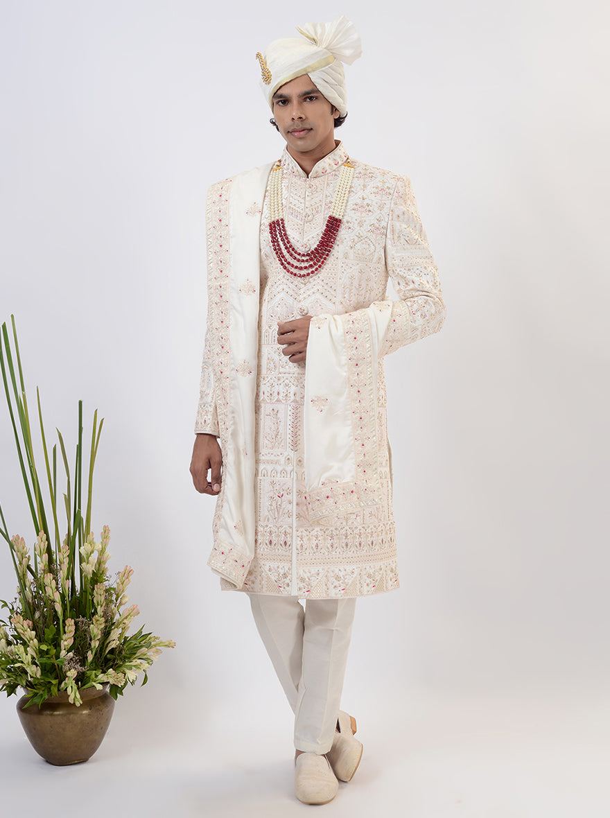 Cream Sherwani | TULA