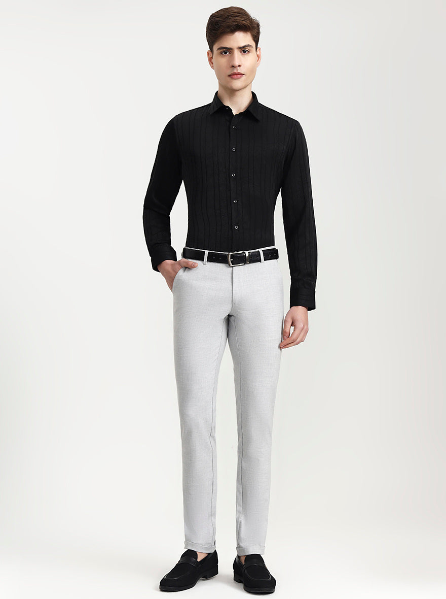 Black Solid Slim Fit Party Wear Shirt | Wyre